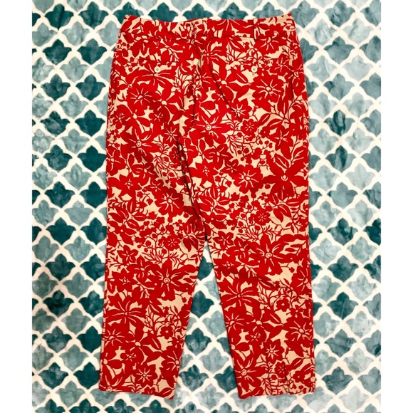 TALBOTS Signature Fit Print Crop Ankle Pants - Picture 2 of 4
